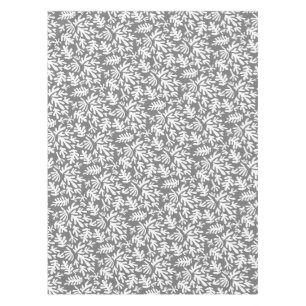 Boho Matisse Botanical Shapes Pattern Grey White Tablecloth