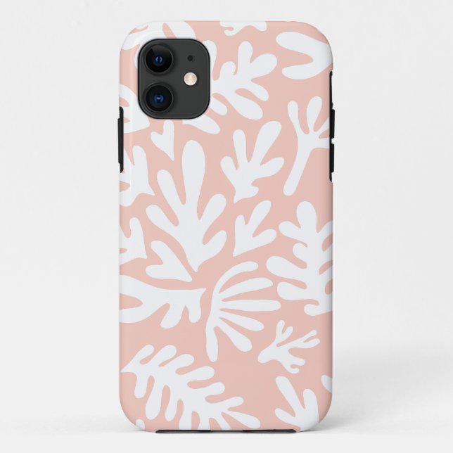Boho Matisse Botanical Shapes Pattern Pink Peach Case-Mate iPhone Case (Back)