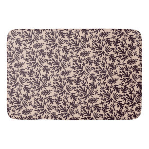 Boho Matisse Botanical Shapes Pattern Terracotta Bath Mat