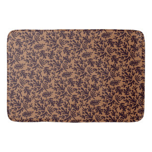 Boho Matisse Botanical Shapes Pattern Terracotta Bath Mat