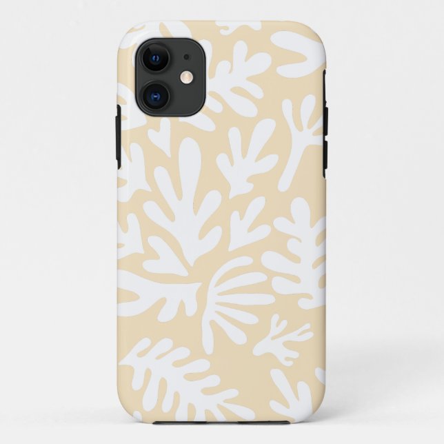 Boho Matisse Botanical Shapes Pattern Yellow Case-Mate iPhone Case (Back)