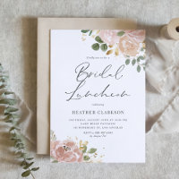 Boho Mauve Peach Flowers Bridal Luncheon QR Code