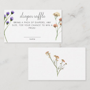Boho Meadow Blooms Baby Shower Diaper Raffle Enclosure Card