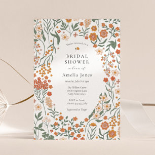 Boho Meadow Wildflower Bridal Shower Invitation