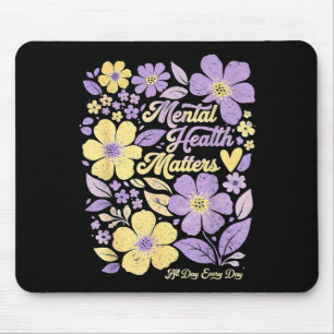 Boho Mental Health All Day Every Day Inspirational Mouse Pad