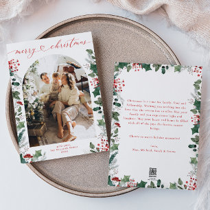 Boho Merry Christmas Photo Arch  Holiday Card