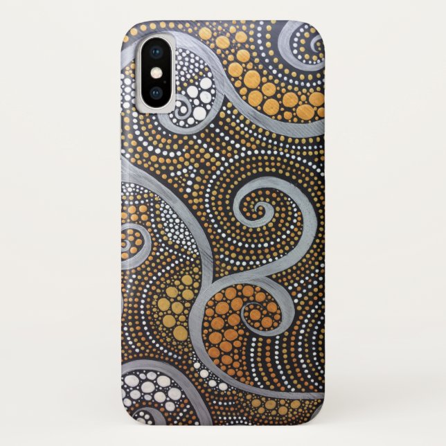 Boho Metallic Swirls and Dots Case-Mate iPhone Case (Back)