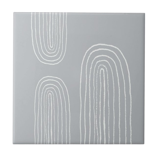 Boho Mid Century Chic Rainbow Ceramic Tile (Front)