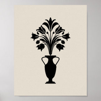 Boho Mid Century Flower Pot Poster