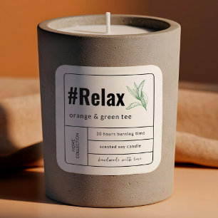 Boho Milky Kraft Beige Botanic Paper Candle Labels