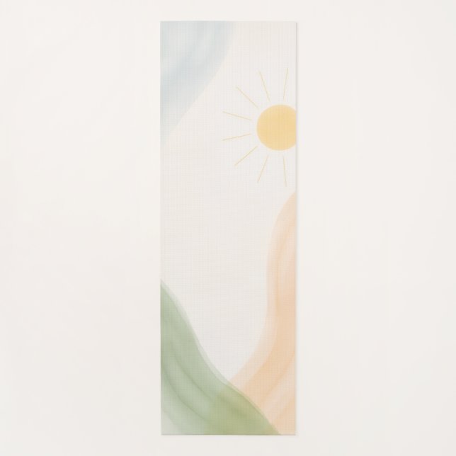Boho Mindful Calming Minimalist Yoga Mat (Front)