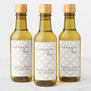 Boho Mini Wine Bottles Cheers to LOVE  Wine Label