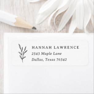 Boho Minimal Bridal Shower Return Address Label