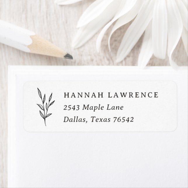 Boho Minimal Bridal Shower Return Address Label (Insitu)