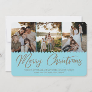 Boho Minimal Christmas Card 4 Photos Holiday Card
