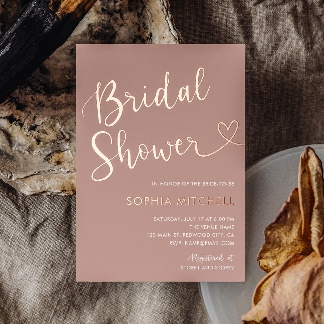 Boho Minimal Heart Script Terracotta Bridal Shower (Creator Uploaded)