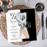 Boho Minimal Leaf Monogram Wedding Menu<br><div class="desc">Elevate your dining experience with our elegant "Boho Minimal Leaf Monogram Wedding" Menu, designed to add a touch of sophistication to your wedding or special event. Featuring modern leaf line art and simple monogram typography, this menu exudes timeless charm and minimalist elegance. The black and white colour scheme lends a...</div>