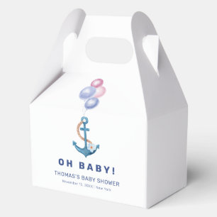Boho Minimal Nautical Anchor Balloon Baby Shower  Favour Box
