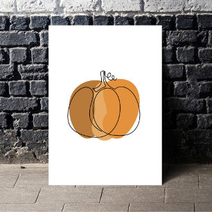 Boho Minimal Pumpkin Fall  Poster