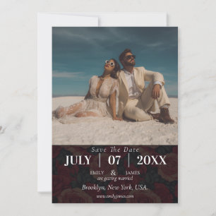 Boho Minimal Rustic Rose Autumn Wedding Save The Date