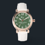 Boho minimal simple Floral Monogram Watch<br><div class="desc">Boho minimal simple Floral Monogram Watch – A beautifully designed personalized watch that blends bohemian charm with timeless elegance. Featuring delicate floral accents and a stylish monogram, this watch is perfect for couples celebrating love, weddings, anniversaries, or engagements. Customize it with your names, initials, and a special date to create...</div>