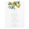 Boho Minimal Yellow Lemon Garden Wedding Menu Card