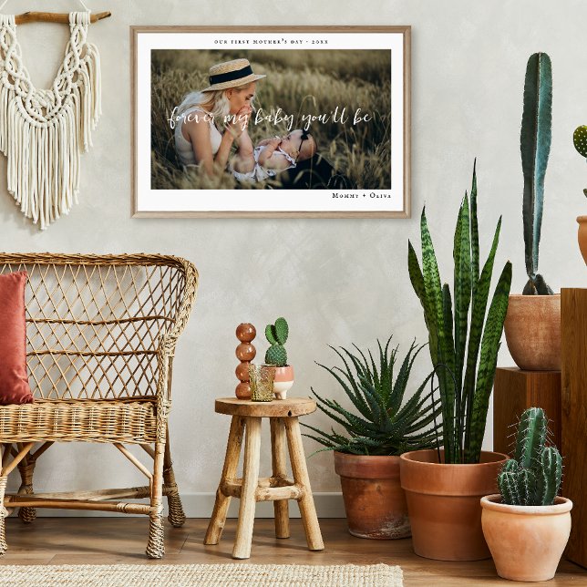 Boho Minimalist 1 Photo | First Mother's Day Poster (Creator Uploaded)