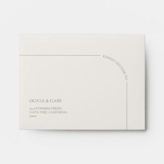 Boho Minimalist Arch Return Address Wedding RSVP  Envelope