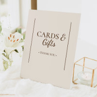 Boho Minimalist Beige Baby Shower Cards and Gifts 