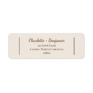 Boho Minimalist Beige Baby Shower Return Address Label