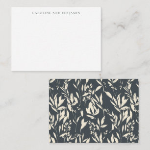 Boho Minimalist Black Floral Custom Gift Enclosure Card