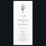 Boho Minimalist Botanicals Black and White Wedding Program<br><div class="desc">Share the wedding details with your family and friends with this customisable wedding programs. It features a minimalist floral bouquet line art. Personalise by adding your details. These black and white floral wedding programs are perfect for any wedding theme or season.</div>