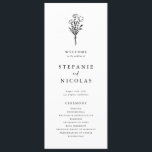 Boho Minimalist Botanicals Black and White Wedding Program<br><div class="desc">Share the wedding details with your family and friends with this customisable wedding programs. It features a minimalist floral bouquet line art. Personalise by adding your details. These black and white floral wedding programs are perfect for any wedding theme or season.</div>