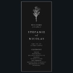 Boho Minimalist Botanicals Black Wedding Program<br><div class="desc">Share the wedding details with your family and friends with this customisable wedding programs. It features a minimalist floral bouquet line art. Personalise by adding your details. These black and white floral wedding programs are perfect for any wedding theme or season.</div>