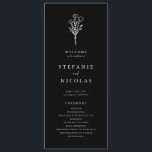 Boho Minimalist Botanicals Black Wedding Program<br><div class="desc">Share the wedding details with your family and friends with this customisable wedding programs. It features a minimalist floral bouquet line art. Personalise by adding your details. These black and white floral wedding programs are perfect for any wedding theme or season.</div>