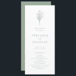 Boho Minimalist Botanicals Sage Green Wedding Program<br><div class="desc">Share the wedding details with your family and friends with this customisable wedding programs. It features a minimalist floral bouquet line art. Personalise by adding your details. These sage green and white floral wedding programs are perfect for any wedding theme or season.</div>