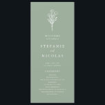 Boho Minimalist Botanicals Sage Green Wedding Program<br><div class="desc">Share the wedding details with your family and friends with this customisable wedding programs. It features a minimalist floral bouquet line art. Personalise by adding your details. These sage green and white floral wedding programs are perfect for any wedding theme or season.</div>