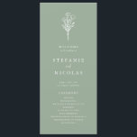 Boho Minimalist Botanicals Sage Green Wedding Program<br><div class="desc">Share the wedding details with your family and friends with this customisable wedding programs. It features a minimalist floral bouquet line art. Personalise by adding your details. These sage green and white floral wedding programs are perfect for any wedding theme or season.</div>