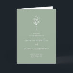 Boho Minimalist Botanicals Sage Green Wedding Program<br><div class="desc">Share the wedding details with your family and friends with this customisable wedding program booklet.  It features a minimalist floral bouquet line art. This sage green and white wedding booklet is perfect for any wedding theme and season. Matching items are available.</div>