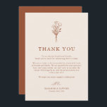 Boho Minimalist Botanicals Terracotta Fall Wedding Thank You Card<br><div class="desc">Send thanks with these customisable thank you cards. It features a minimalist floral bouquet line art.  Personalise these terracotta thank you cards by adding a message,  names and date. These boho thank you cards are perfect for weddings,  baby showers,  bridal showers,  birthdays,  and so much more.</div>