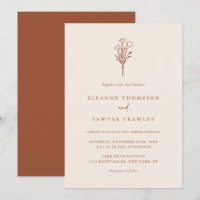 Boho Minimalist Botanicals Terracotta Wedding