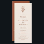 Boho Minimalist Botanicals Terracotta Wedding Program<br><div class="desc">Share the wedding details with your family and friends with this customisable wedding programs. It features a minimalist floral bouquet line art. Personalise by adding your details. These terracotta floral wedding programs are perfect for any wedding theme or season.</div>