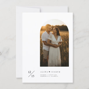 Boho Minimalist Budget Arch Photo Wedding Invitation