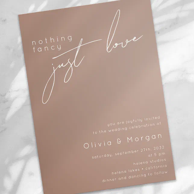 Boho Minimalist Calligraphy Script Wedding Invitation | Zazzle