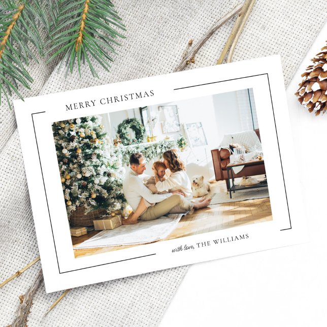 Boho Minimalist Christmas Photo Holiday Card (Creator Uploaded)