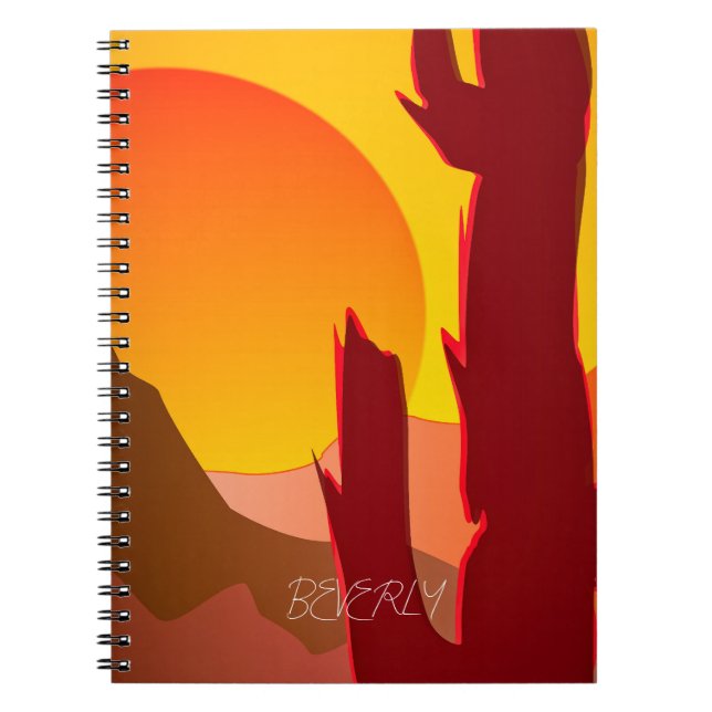 BOHO MINIMALIST DESERT SUNSET GRAPHIC NOTEBOOK (Front)