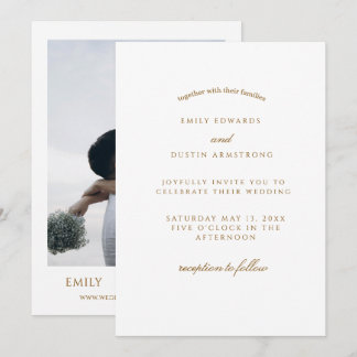 Boho Minimalist EleganT Wedding Invitation 
