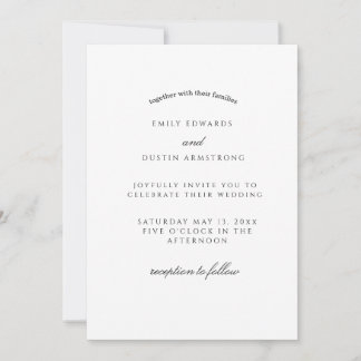Boho Minimalist EleganT Wedding Invitation 