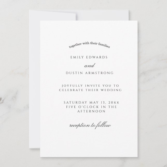 Boho Minimalist EleganT Wedding Invitation  (Front)