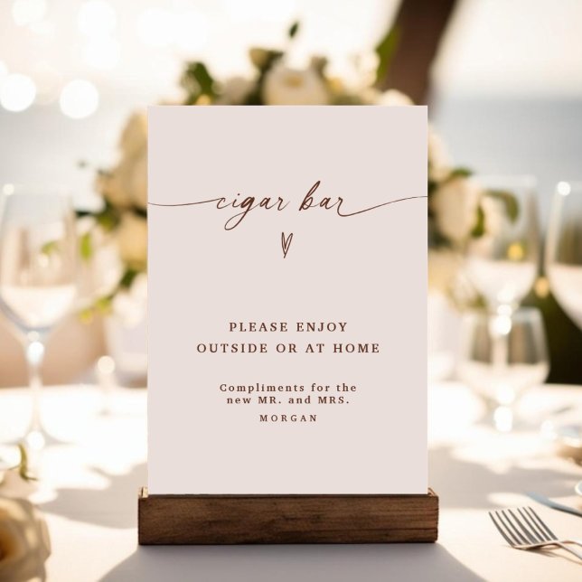 Boho Minimalist Favour Cigar Bar Wedding Sign (Creator Uploaded)